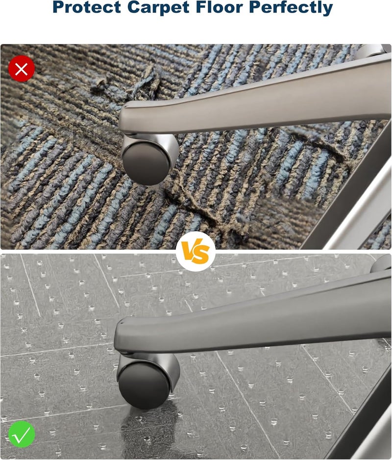 FURKIT 46"x 60" Clear Office Chair Mat for Carpet, Anti-Scratch Durable Plastic Desk Chair Mat for Rolling Chairs, Waterproof Non-Slip Carpet Protector Mat for Work, Game, Home Office - Image 2